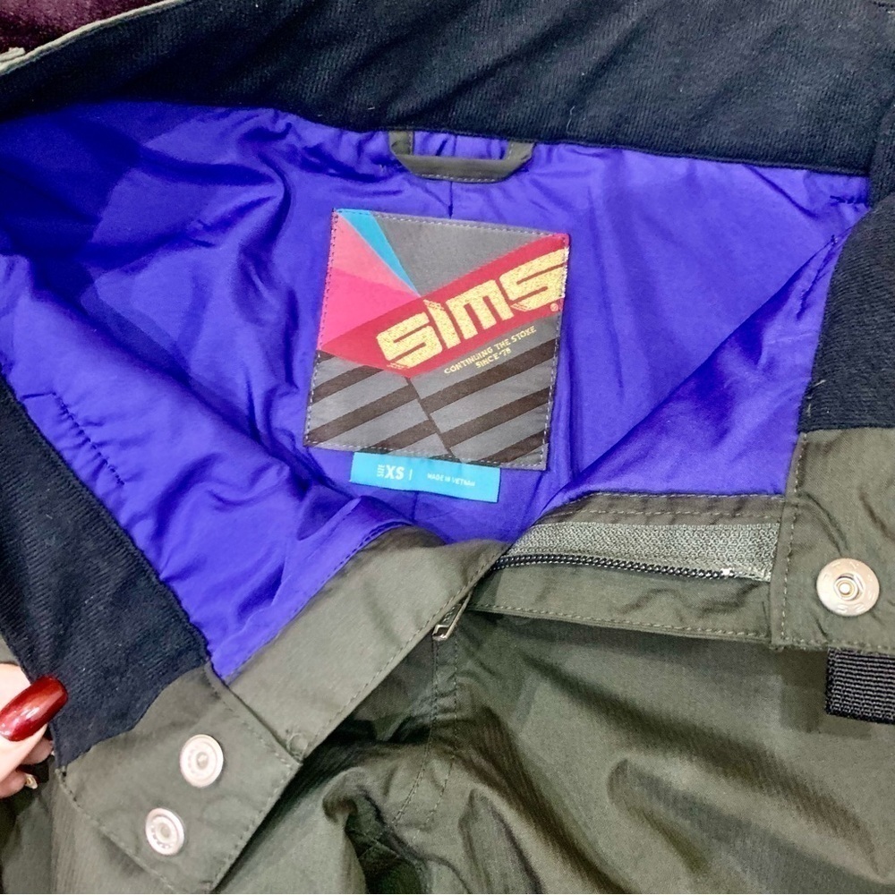 Sims Snowboarding Pants XS Charcoal Grey Blue Lining Pockets Boot Cut EUC - Picture 8 of 12